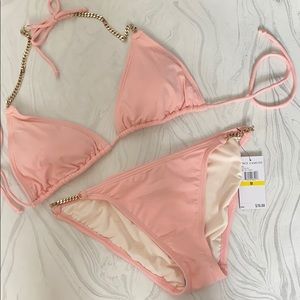 Vince Camuto pink triangle bikini